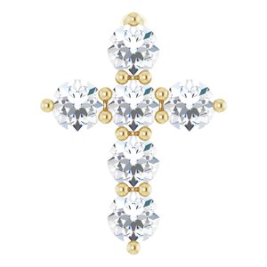 14K Yellow 1/4 CTW Natural Diamond Cross Pendant