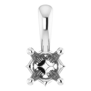 Sterling Silver 5 mm Round 4-Prong Pendant