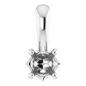 Sterling Silver 4 mm Round 4-Prong Pendant