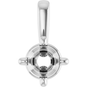 Sterling Silver 4.5 mm Round 4-Prong Pendant