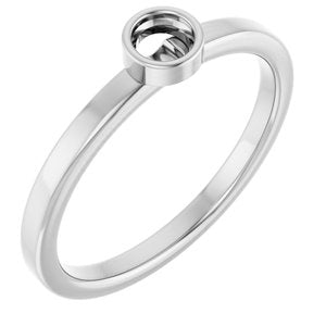 Sterling Silver 3.5 mm Round Bezel-Set Ring
