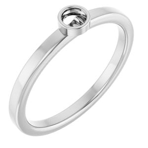 Sterling Silver 3 mm Round Bezel-Set Ring