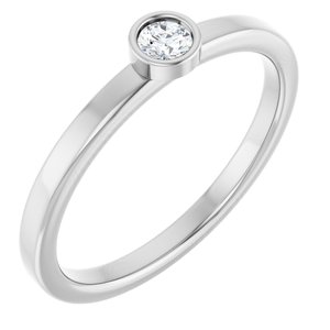 Platinum 1/10 CTW Natural Diamond Ring