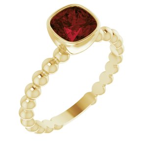 14K Yellow Natural Mozambique Garnet Family Stackable Ring