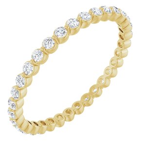 14K Yellow 3/8 CTW Natural Diamond Eternity Band Size 6
