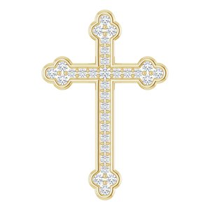 14K Yellow 1 CTW Natural Diamond Cross Pendant