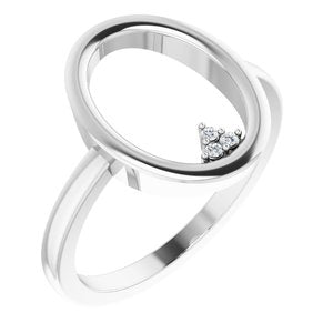 Platinum .01 CTW Natural Diamond Open Circle Cluster Ring