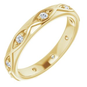 14K Yellow 1/5 CTW Natural Diamond Eternity Band Size 8