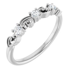 14K White 1/5 CTW Natural Diamond Stackable Ring
