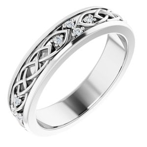 14K White .06 CTW Natural Diamond Eternity Band Size 5