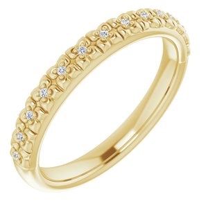 14K Yellow .03 CTW Natural Diamond Stackable Ring
