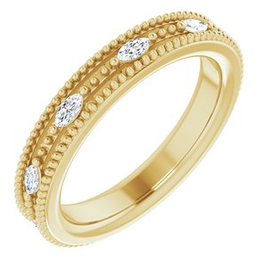 14K Yellow 1/3 CTW Natural Diamond Beaded Band Size 5