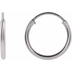 Sterling Silver Flexible Endless Tube 10 mm Hoop Earrings
