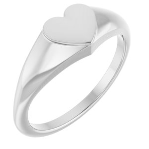 Sterling Silver Heart Signet Ring