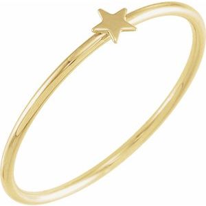 14K Yellow Stackable Star Ring