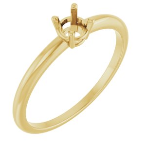 14K Yellow Round Ring