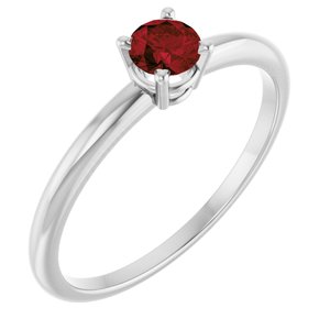 Sterling Silver Imitation Garnet Ring