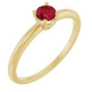 14K Yellow Lab-Grown Ruby Ring
