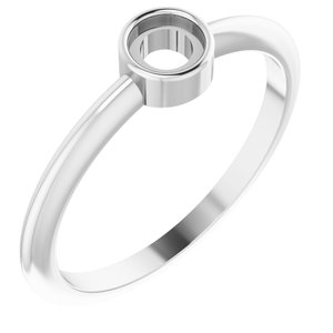Sterling Silver 4 mm Round Bezel-Set Stackable Ring