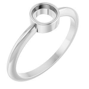 Sterling Silver 5 mm Round Bezel-Set Stackable Ring