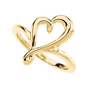 10K Yellow Heart Ring