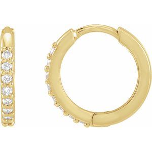Round Lab Diamond Huggie Hoop Earrings