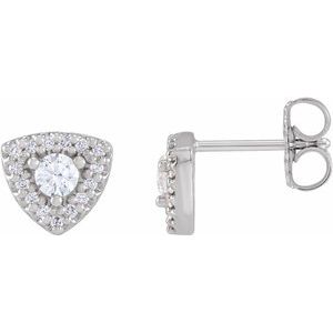 Platinum 3/8 CTW Natural Diamond Halo-Style Earrings