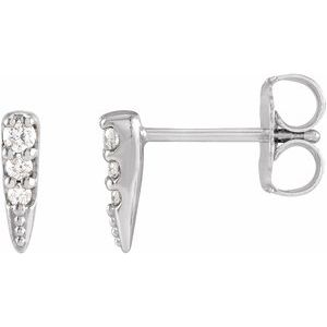 Sterling Silver .07 CTW Natural Diamond Spike Earrings