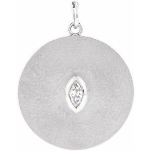 Platinum .05 CT Diamond Disc Pendant 