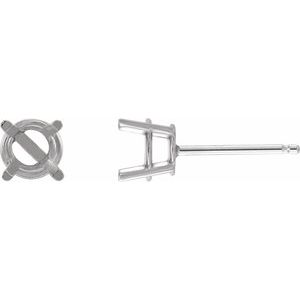 Sterling Silver 4.5 mm Round 4-Prong Lightweight Earring
