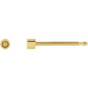 14K Yellow 1.25 mm Round Micro Single Stud Earring