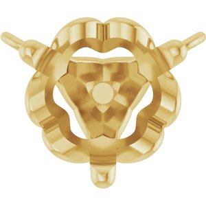 14K Yellow 5 mm Round 3-Prong Heart Necklace Center