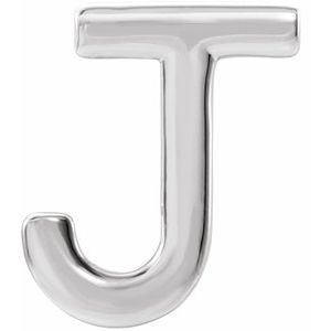 Platinum Single Initial J Earring