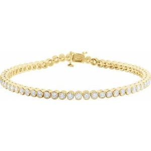 14K Yellow 3 1/6 CTW Natural Diamond Line 7 1/4" Bracelet