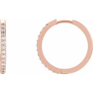 Round Natural Diamond Huggie Hoop Earrings