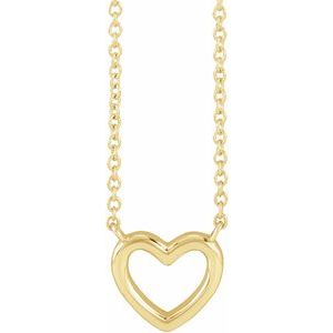 14K Yellow Heart 18" Necklace
