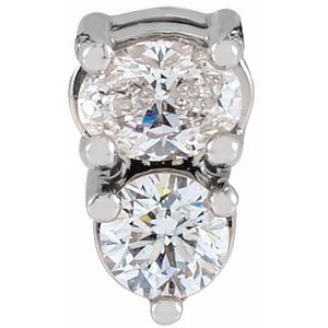 Platinum 1/4 CTW Natural Diamond Two-Stone Slide Pendant