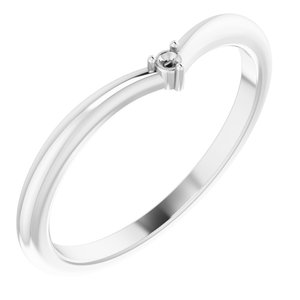 Sterling Silver 1.5 mm Round Stackable V Ring