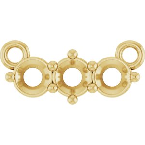 14K Yellow 2.5 mm Round Three-Stone Necklace Center