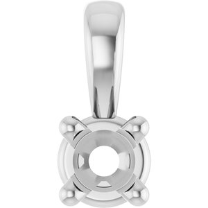 14K White 2.5 mm Round 4-Prong Pendant