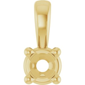14K Yellow 2.5 mm Round 4-Prong Pendant