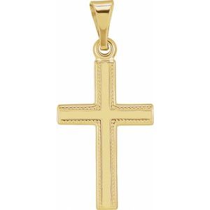 14K Yellow 15x9.5 mm Cross Pendant  