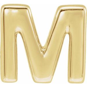 14K Yellow Block Initial M Slide Pendant