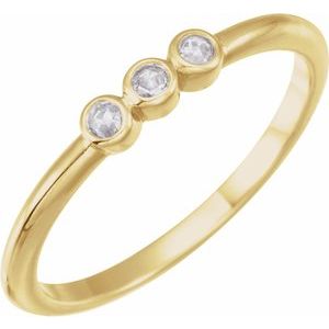 14K Yellow .09 CTW Rose-Cut Natural Diamond Stackable Ring