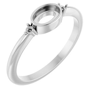 Sterling Silver 6x4 mm Oval Bezel-Set Cabochon Ring
