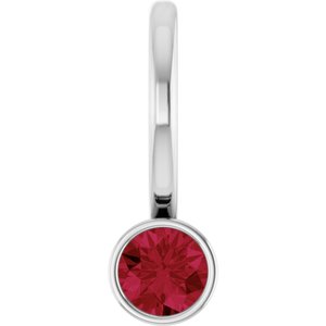 Platinum Natural Ruby Charm/Pendant