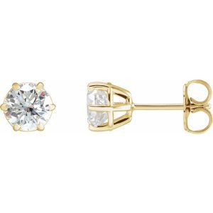 14K Yellow 1 1/2 CTW Lab-Grown Diamond Earrings