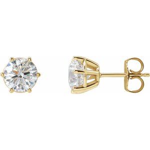 14K Yellow 2 CTW Natural Diamond Stud Earrings