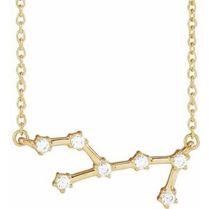 14K Yellow 1/6 CTW Natural Diamond Virgo 16-18" Necklace