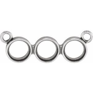 14K White 3 mm Three-Stone Bezel-Set Necklace Center